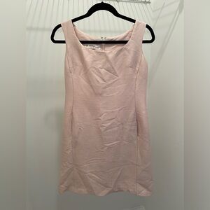 Vintage silk baby pink dress with pockets, by Feldpausch.